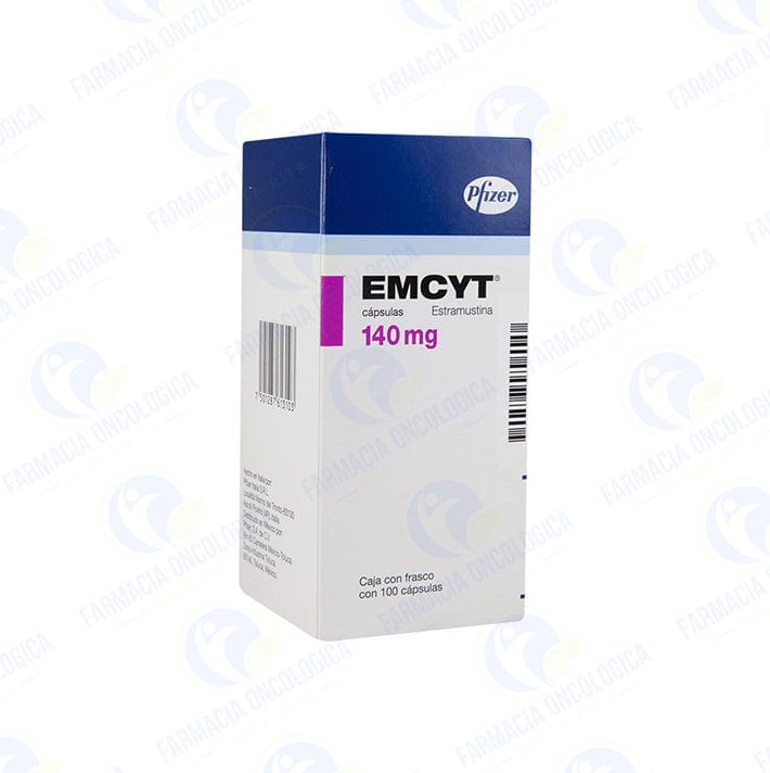 Foto del medicamento Emcyt 140 mg con 100 capsulas o Estramustina 140 mg con 100 capsulas en venta