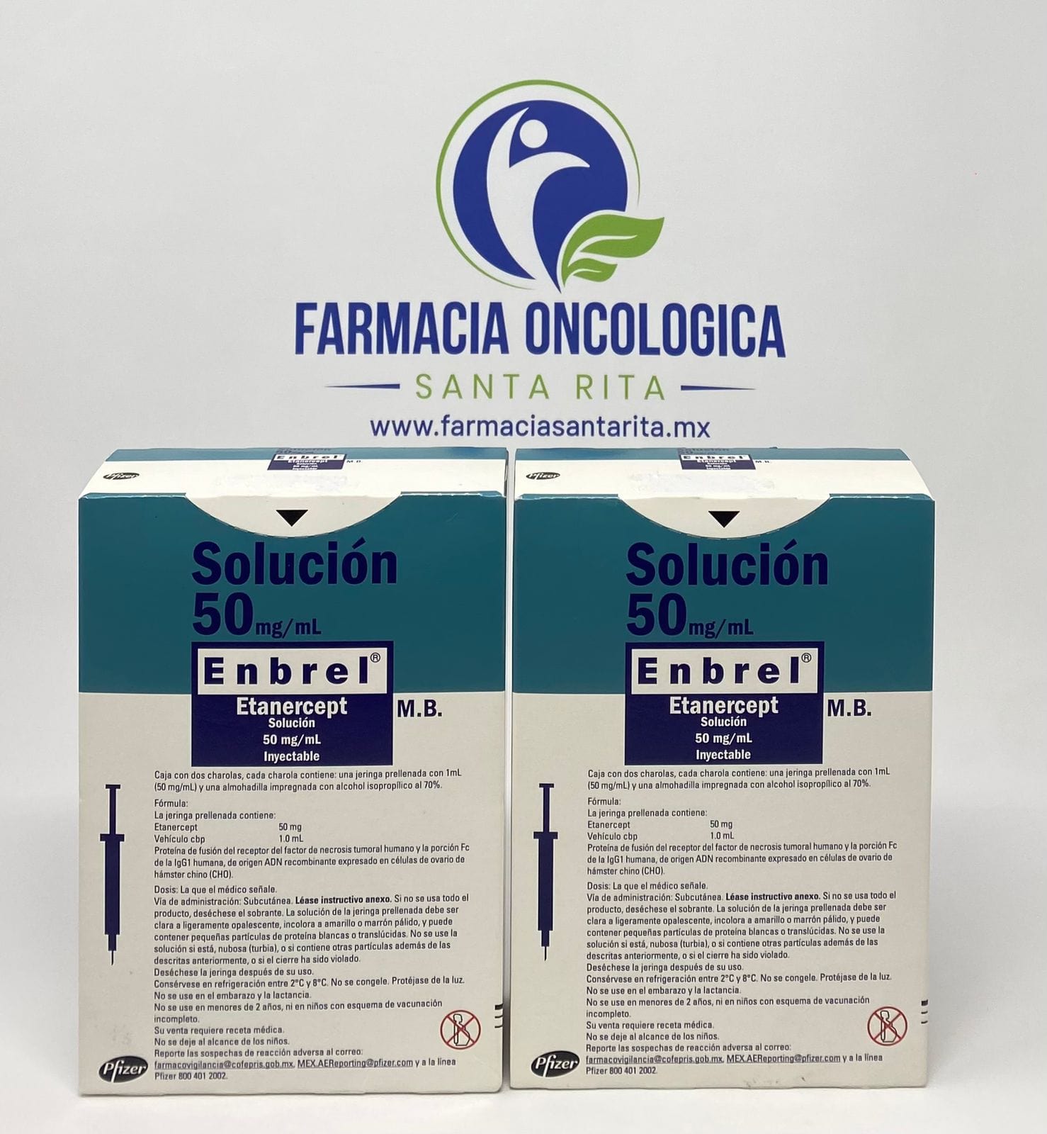Foto del medicamento Enbrel 50 mg con 2 jeringas prellenadas o Etanercept  50 mg con 2 en venta