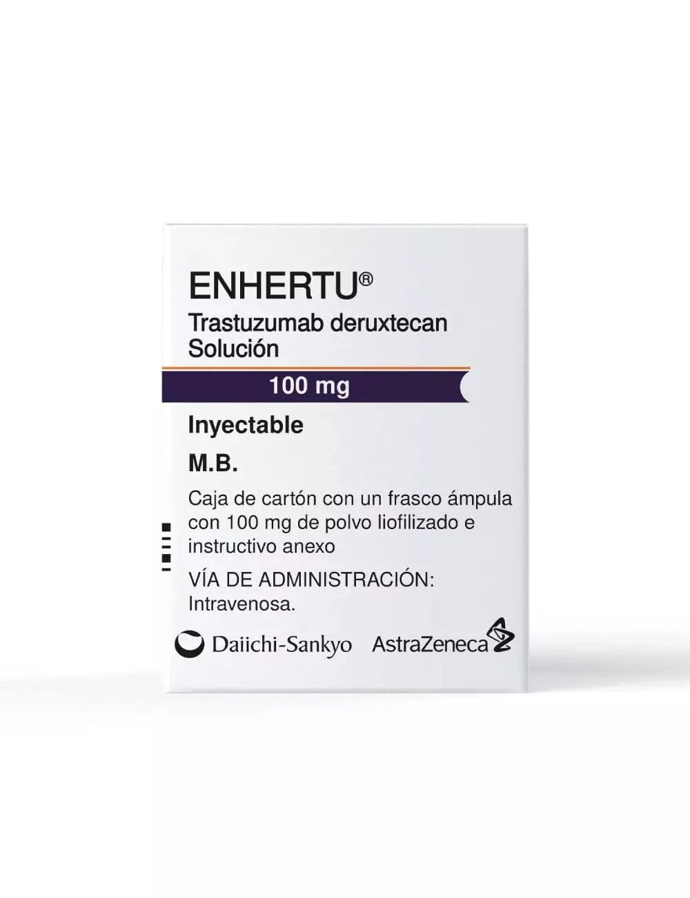 Foto del medicamento Enhertu 100 mg inyectable o Trastuzumab Deruxtecan 100 mg inyectable en venta
