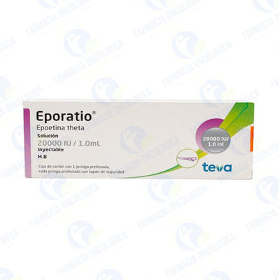 Foto del medicamento Eporatio 20,000 ui solucion inyectable o Epoetina Theta 20,000 ui en venta