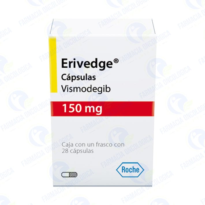 Foto del medicamento Erivedge 150 mg con 28 capsulas o Vismodegib 150 mg con 28 capsulas en venta