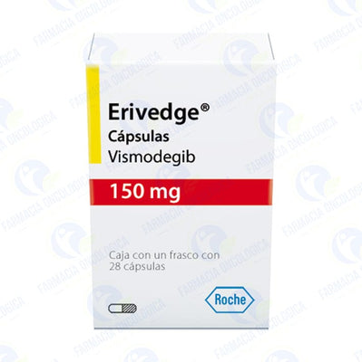 Foto del medicamento Erivedge 150 mg con 28 capsulas o Vismodegib 150 mg con 28 capsulas en venta