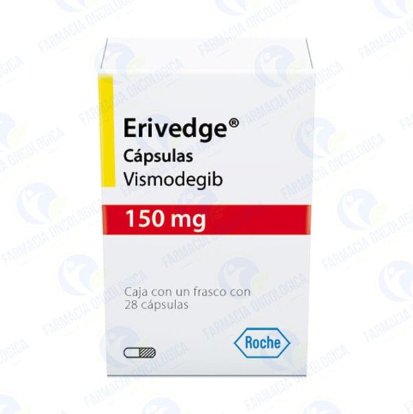 Foto del medicamento Erivedge 150 mg con 28 capsulas o Vismodegib 150 mg con 28 capsulas en venta