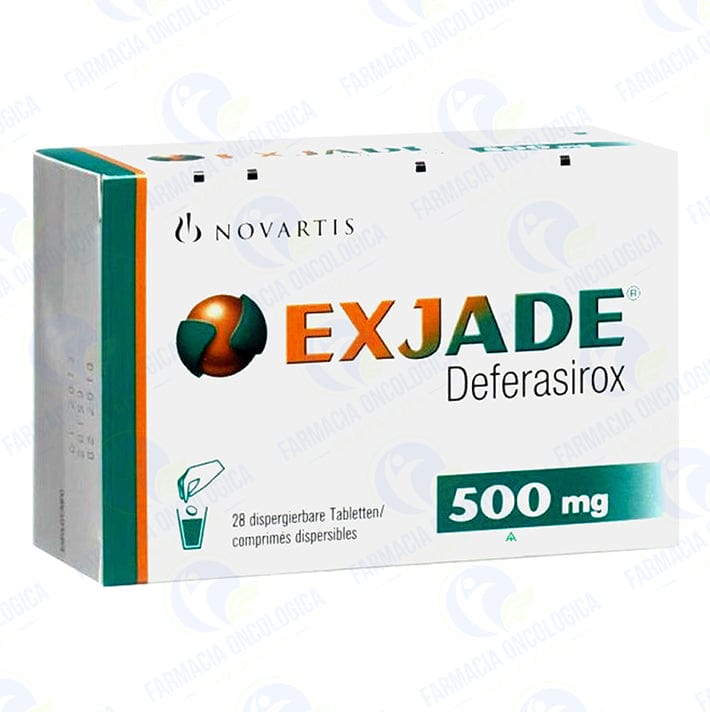 Foto del medicamento Exjade 500 mg con 28 comprimidos o Deferasirox 500 mg con 28 comp en venta