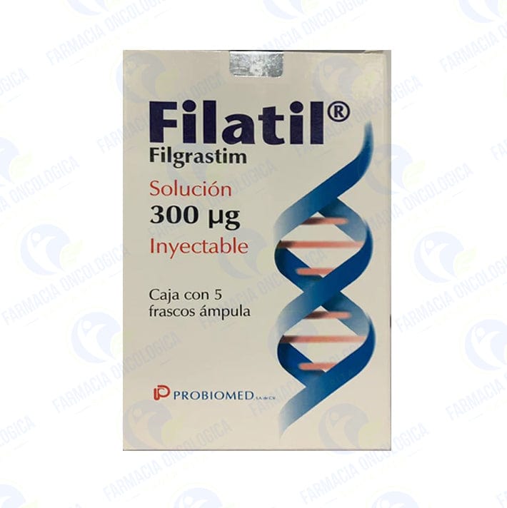 Foto del medicamento Filatil 300 mcg inyectable con 5 frascos o Filgrastim 300 mcg con 5 en venta
