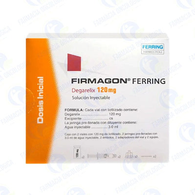 Foto del medicamento Firmagon 120 mg con 2 frascos inyectable o Degarelix 120 mg con 2 en venta