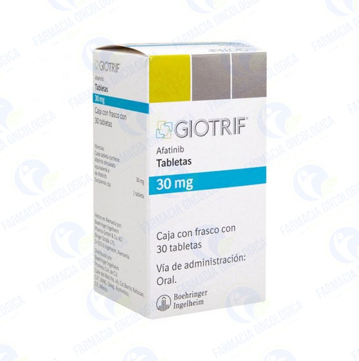 Foto del medicamento Giotrif 30 mg con 30 tabletas o Afatinib 30 mg con 30 tabletas en venta