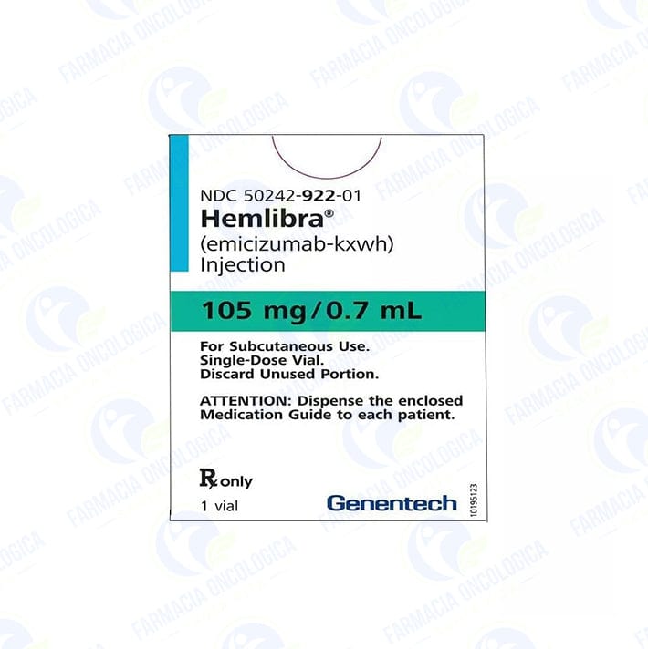 Foto del medicamento Hemlibra 105 mg inyectable o Emicizumab 105 mg inyectable en venta