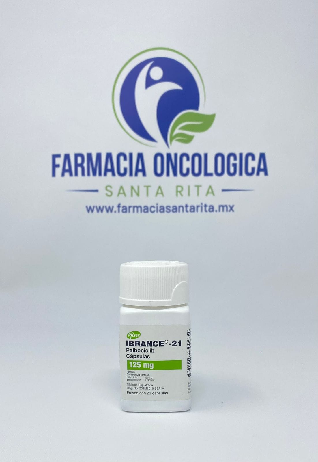 Foto del medicamento Ibrance 125 mg con 21 capsulas o Palbociclib 125 mg con 21 capsulas en venta