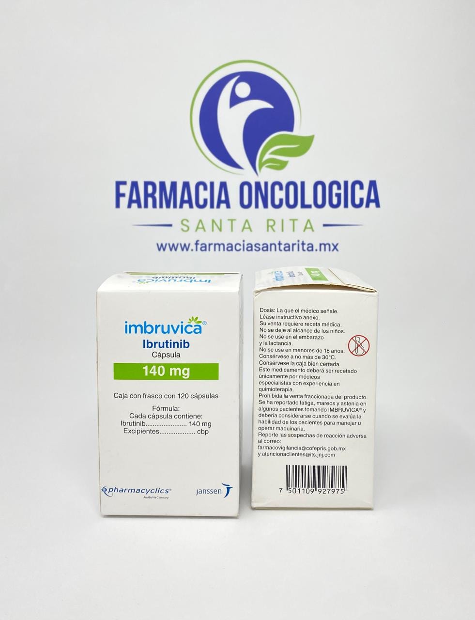 Foto del medicamento Imbruvica 140 mg con 120 capsulas o Ibrutinib 140 mg con 120 capsulas en venta