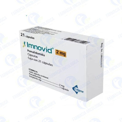 Foto del medicamento Imnovid 2 mg con 21 capsulas o Pomalidomida 2 mg con 21 capsulas en venta