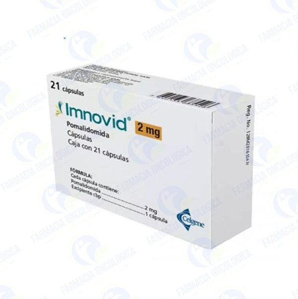 Foto del medicamento Imnovid 2 mg con 21 capsulas o Pomalidomida 2 mg con 21 capsulas en venta