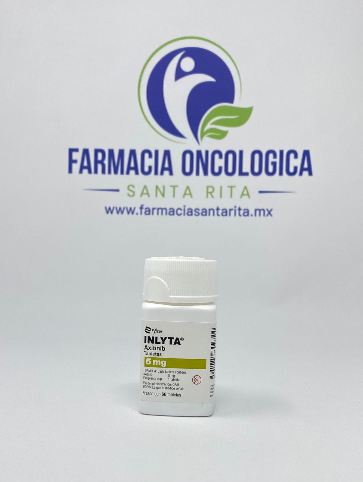 Foto del medicamento Inlyta 5 mg con 60 tabletas o Axitinib 5 mg con 60 tabletas en venta