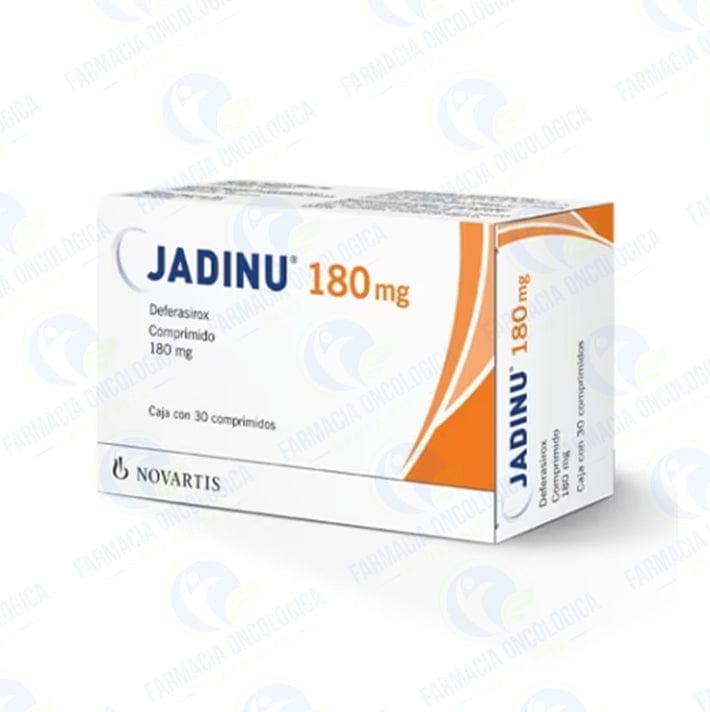 Foto del medicamento Jadinu 180 mg con 30 comprimidos o Deferasirox 180 mg con 30 comprimidos en venta