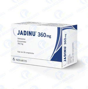 Foto del medicamento Jadinu 360 mg con 30 comprimidos o Deferasirox 360 mg con 30 comprimidos en venta