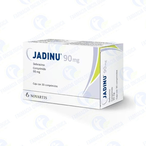 Foto del medicamento Jadinu 90 mg con 30 comprimidos o Deferasirox 90 mg con 30 comprimidos en venta