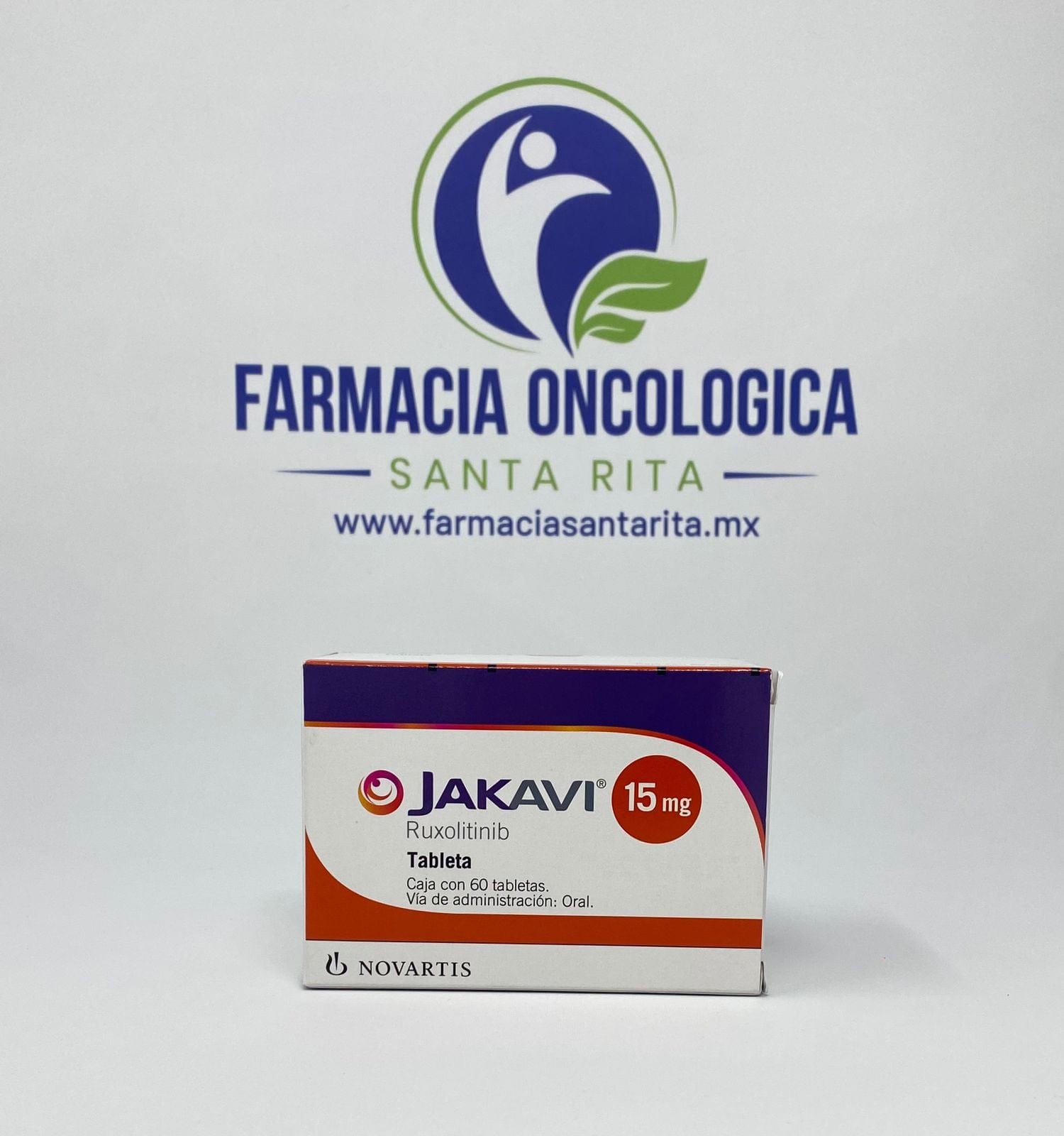Foto del medicamento Jakavi 15 mg con 60 tabletas o Ruxolitinib 15 mg con 60 tabletas en venta