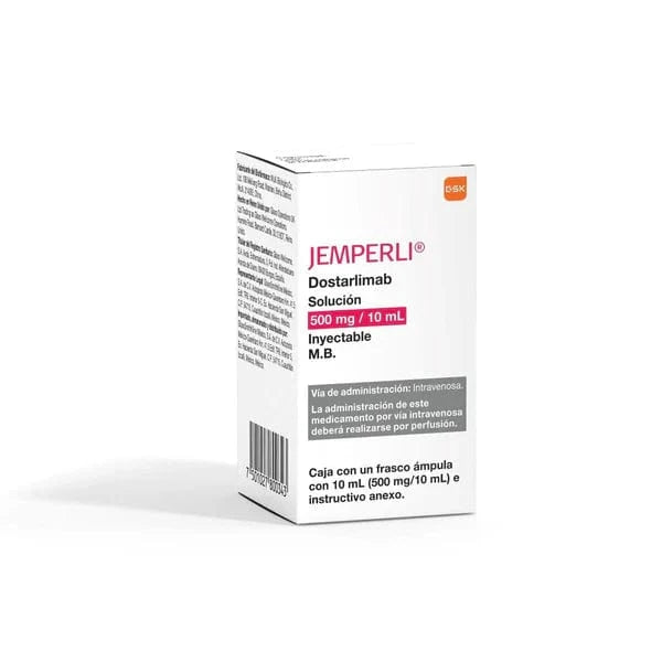 Foto del medicamento Jemperli 500 mg /10 mL solucion inyectable o Dostarlimab 500 mg iny en venta