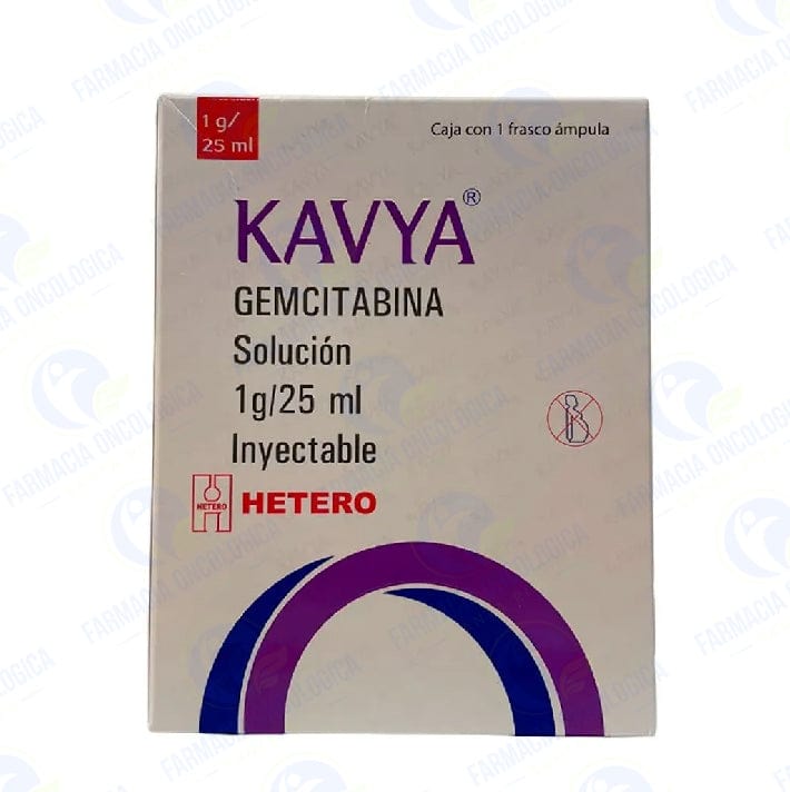 Foto del medicamento Kavya 1,000 mg solucion inyectable o Gemcitabina 1,000 mg solucion iny en venta