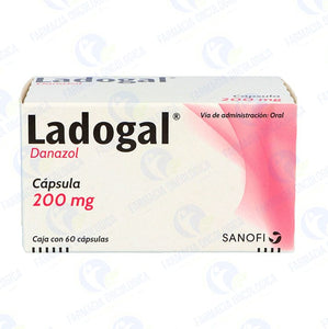 Foto del medicamento Ladogal 200mg con 60 capsulas o Danazol 200mg con 60 capsulas en venta