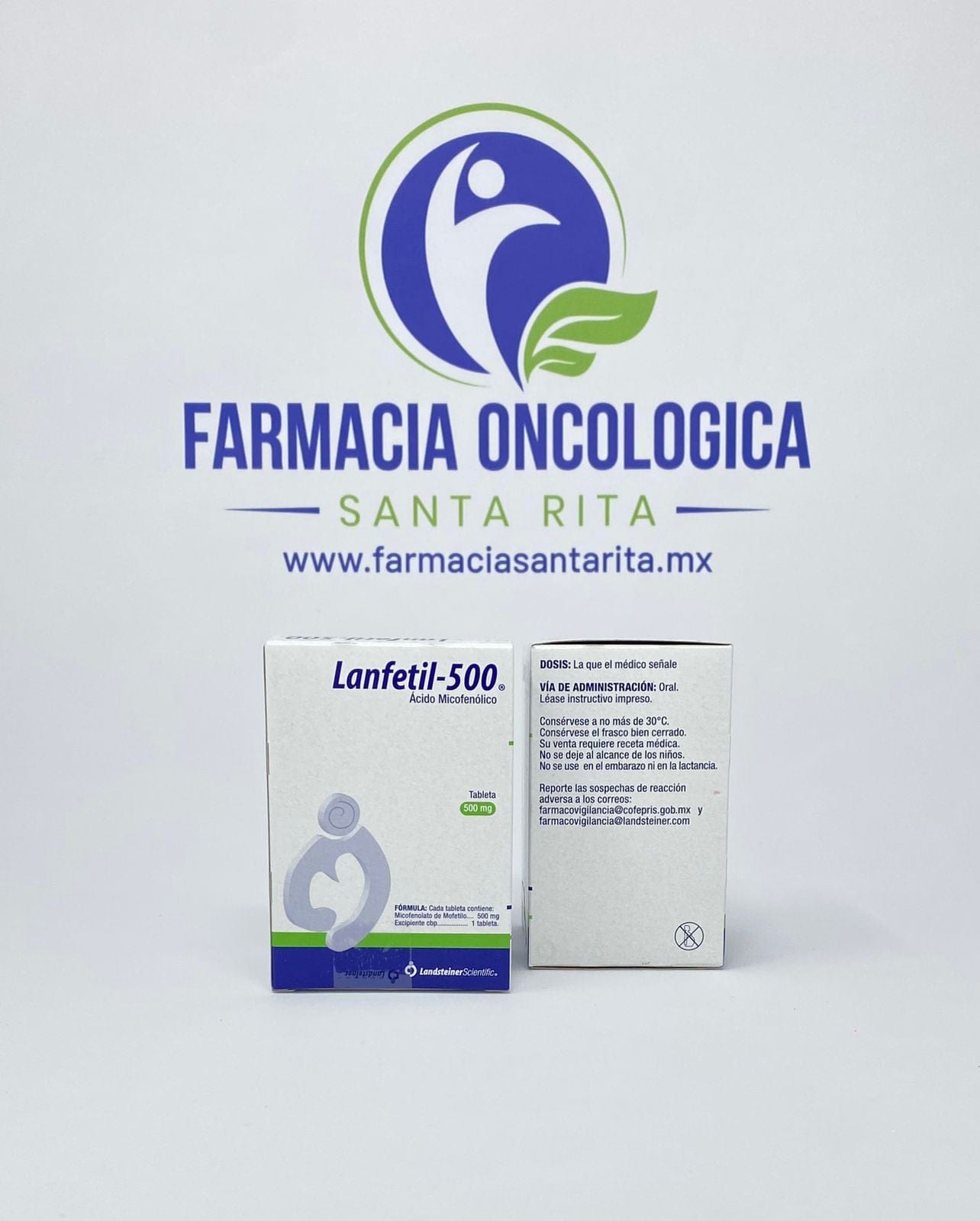 Foto del medicamento Lanfetil 500mg con 50 comprimidos o Acido micofenolico 500mg con 50 en venta