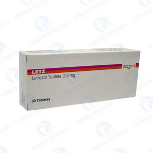 Foto del medicamento Letz 2.5 mg con 30 tabletas o Letrozol 2.5 mg con 30 tabletas en venta