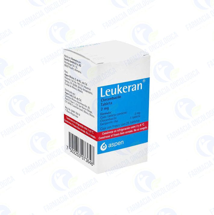Foto del medicamento Leukeran 2 mg con 25 tabletas o Clorambucilo 2 mg con 25 tabletas en venta