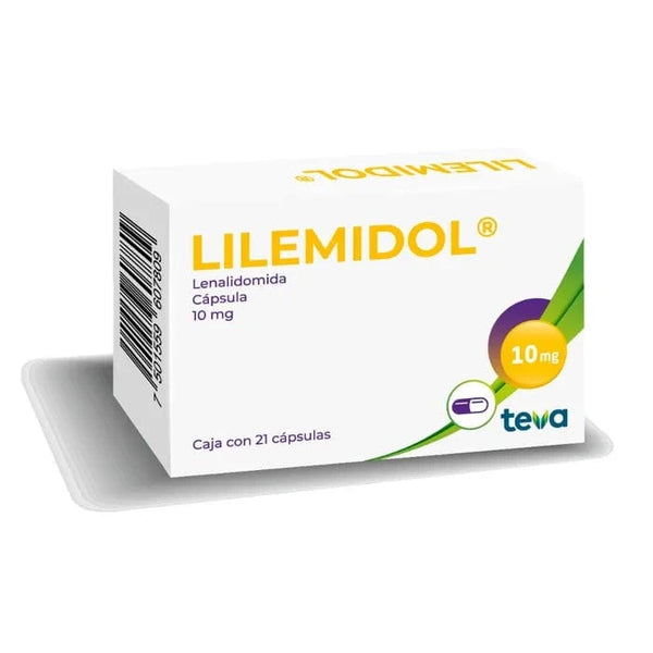 Foto del medicamento Lilemidol 10 mg con 21 capsulas o Lenalidomida 10 mg con 21 capsulas en venta