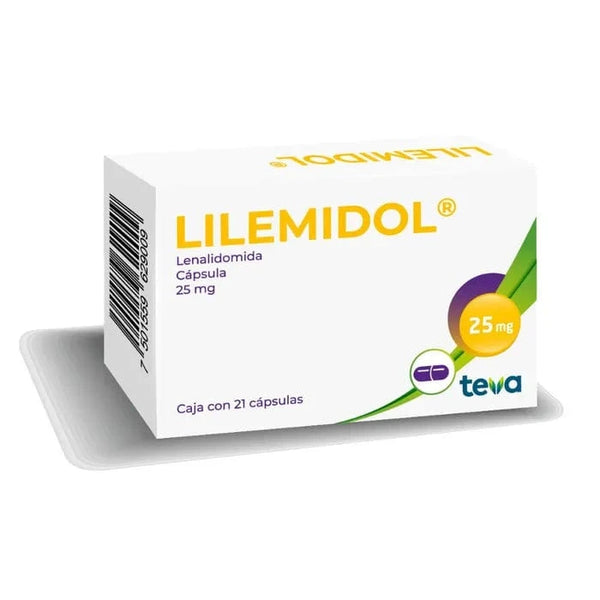 Foto del medicamento Lilemidol 25 mg con 21 capsulas o Lenalidomida 25 mg con 21 capsulas en venta