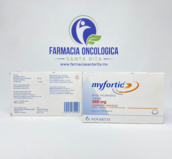Myfortic 360 mg con 120 tabletas - Acido Micofenolico