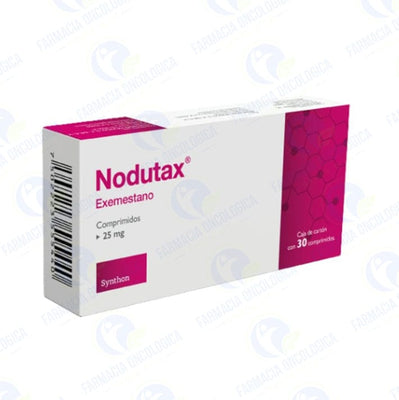 Foto del medicamento Nodutax 25 mg con 30 tabletas o Exemestano 25 mg con 30 tabletas en venta