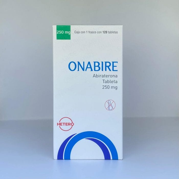 Foto del medicamento Onabire 250 mg con 120 tabletas o Abiraterona 250mg con 120 tabletas en venta
