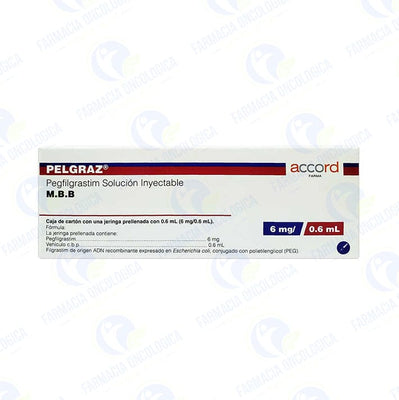 Foto del medicamento Pelgraz 6 mg solucion inyectable o Pegfilgrastim 6 mg solucion iny en venta