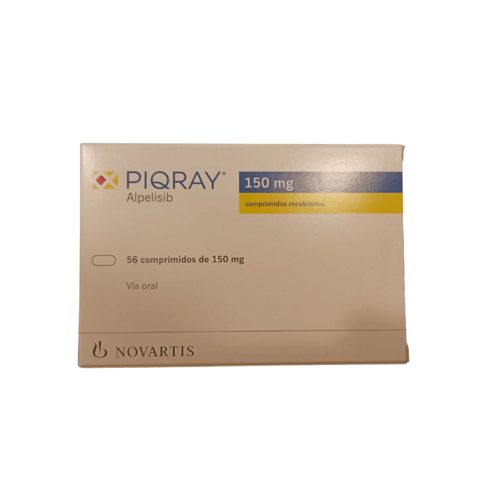 Foto del medicamento Piqray 150 mg con 56 comprimidos o Alpelisib 150 mg con 56 comprimidos en venta