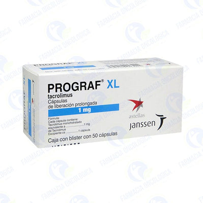 Foto del medicamento Prograf XL 1 mg con 50 capsulas o Tacrolimus XL 1 mg con 50 capsulas en venta