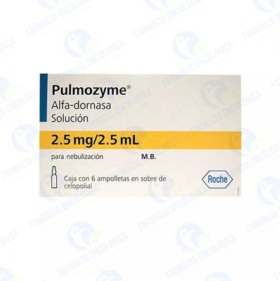 Foto del medicamento Pulmozyme 2.5 mg / 2.5 mL solucion inyectable o Alfa Dornasa 2.5 mg en venta
