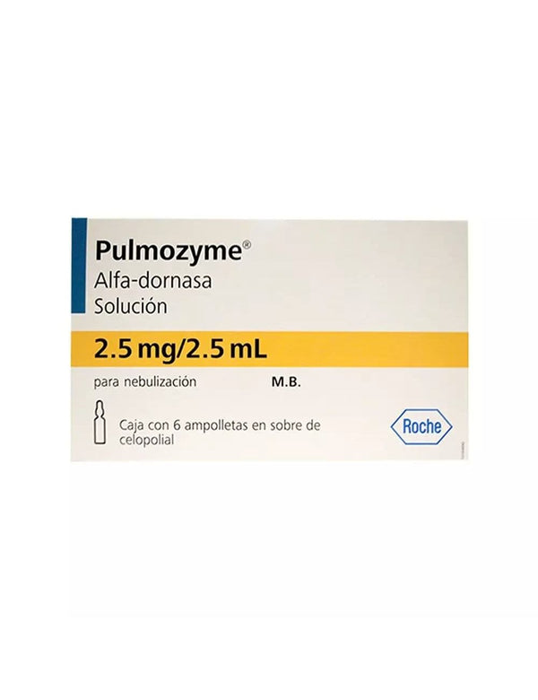 Foto del medicamento Pulmozyme 2.5 mg / 2.5 mL solucion inyectable o Alfa Dornasa 2.5 mg en venta