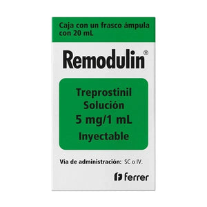 Remodulin 5 mg / 1 mL solución inyectable frasco con 20mL