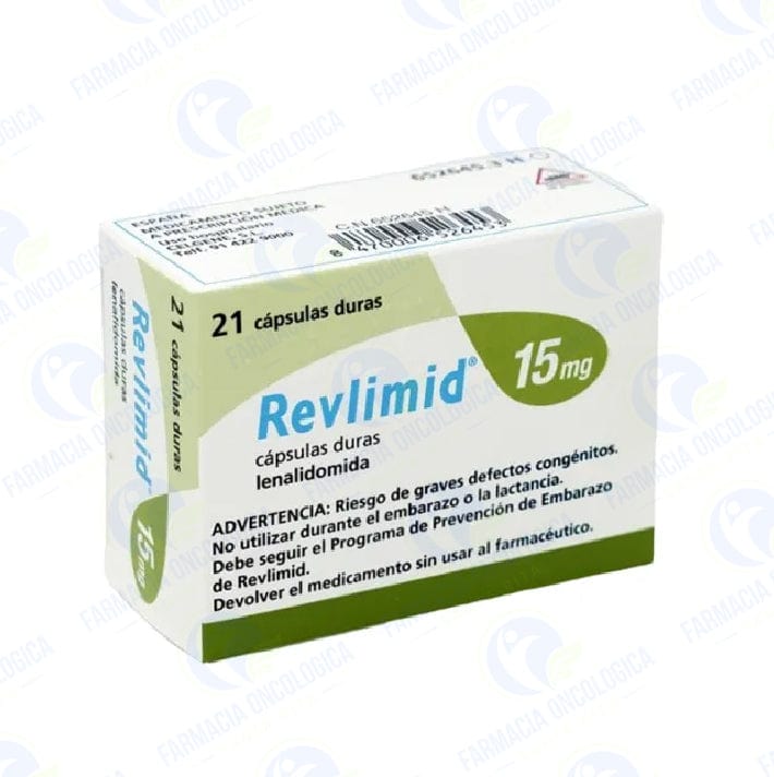 Foto del medicamento Revlimid 15 mg con 21 capsulas o Lenalidomida 15 mg con 21 capsulas en venta