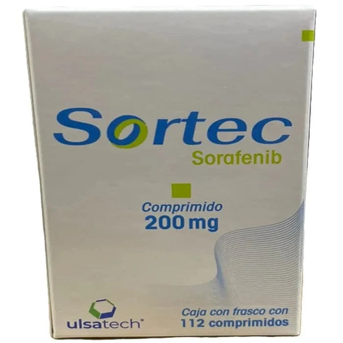 Foto del medicamento Sortec 200 mg con 112 comprimidos o Sorafenib 200 mg con 112 comprimidos en venta