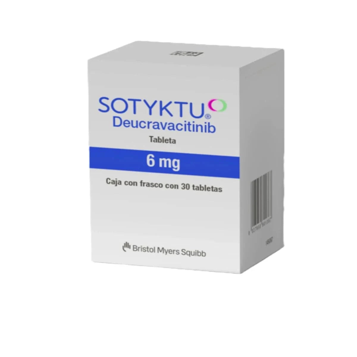 Foto del medicamento Sotyktu 6 mg con 30 tabletas o Deucravacitinib 6 mg con 30 tabletas en venta