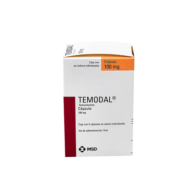 Medicamento Temodal 5 mg con 5 capsulas en venta