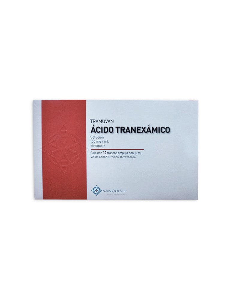 Foto del medicamento Tramuvan 1000 mg / 10 ml con 10 frascos inyectable o Acido Tranexamico en venta