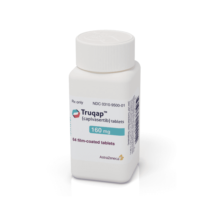 Foto del medicamento Truqap 200 mg con 64 tabletas o Capivasertib 200 mg con 64 tabletas en venta