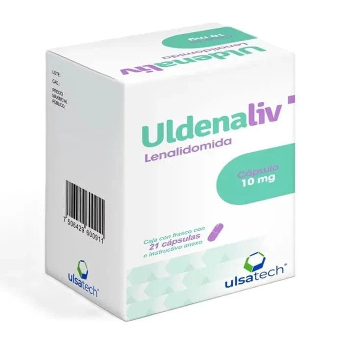 Foto del medicamento Uldenaliv 10 mg con 21 capsulas o Lenalidomida 10 mg con 21 capsulas en venta