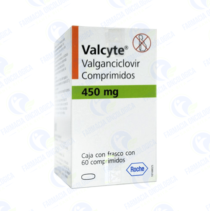 Foto del medicamento Valcyte 450 mg con 60 comprimidos o Valganciclovir 450 mg con 60 en venta