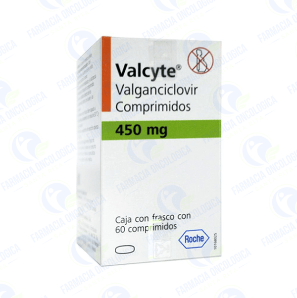 Foto del medicamento Valcyte 450 mg con 60 comprimidos o Valganciclovir 450 mg con 60 en venta