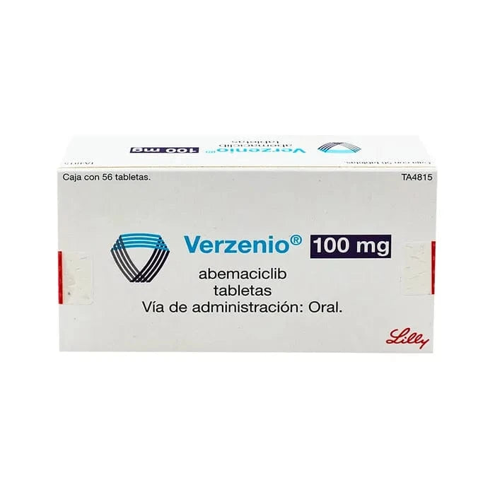Foto del medicamento Verzenio 100 mg con 56 tabletas o Abemaciclib 100 mg con 56 tabletas en venta