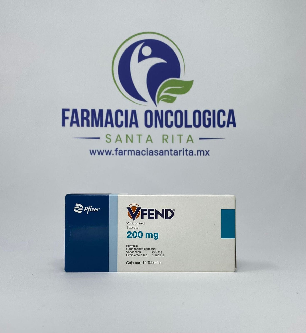Foto del medicamento Vfend 200 mg con 14 tabletas o Voriconazol 200 mg con 14 tabletas en venta