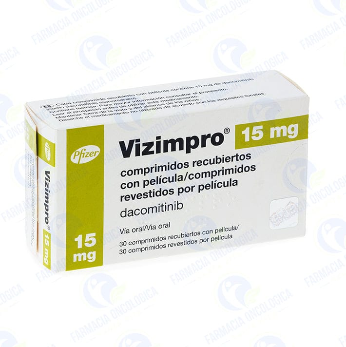 Foto del medicamento Vizimpro 15 mg con 30 tabletas o Dacomitinib 15 mg con 30 tabletas en venta
